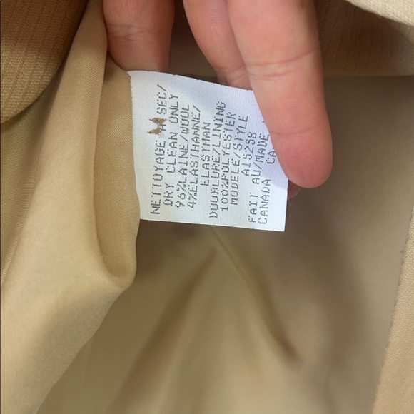 Les Ailes De La Mode Beige Wool Blazer size medium Y2K - Picture 4 of 5